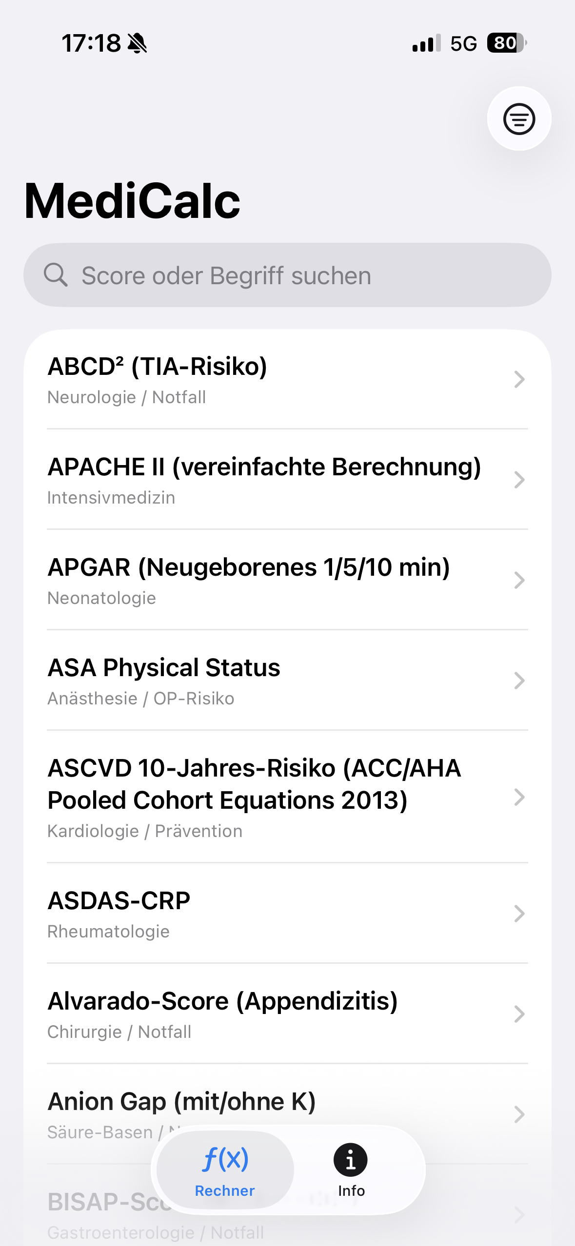 MedicalcScores – Launch Screenshot